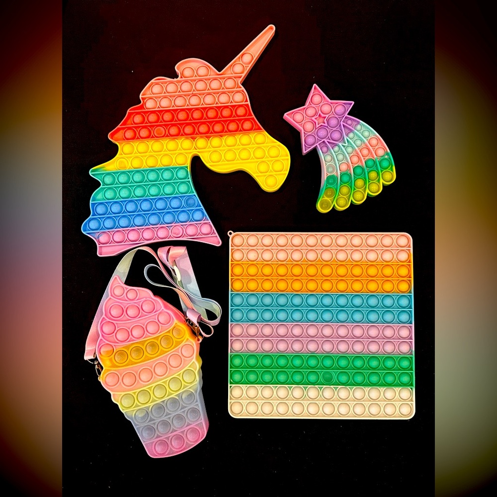 Rainbow Pop It Fidget Toy Set
